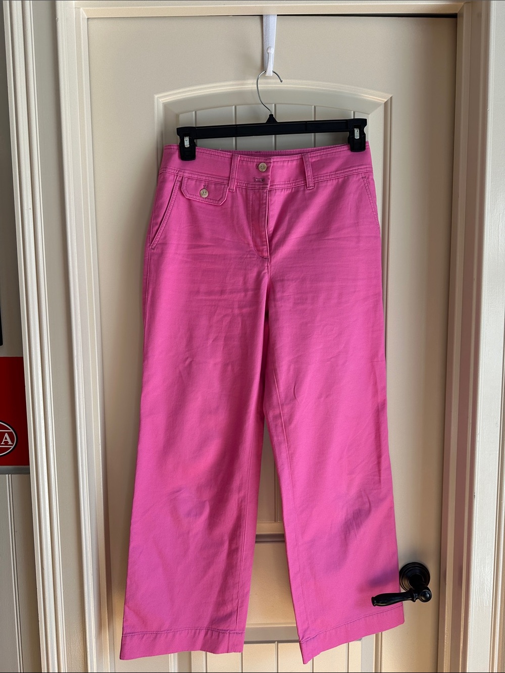 Talbots Bright Pink Wide-Leg Cotton Pants